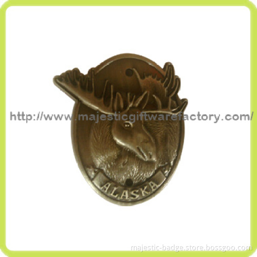 3D Antique Finished Alaska Badge